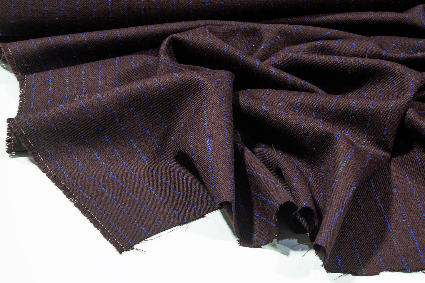 Purple and Blue Striped Italian Wool - Prime Fabrics