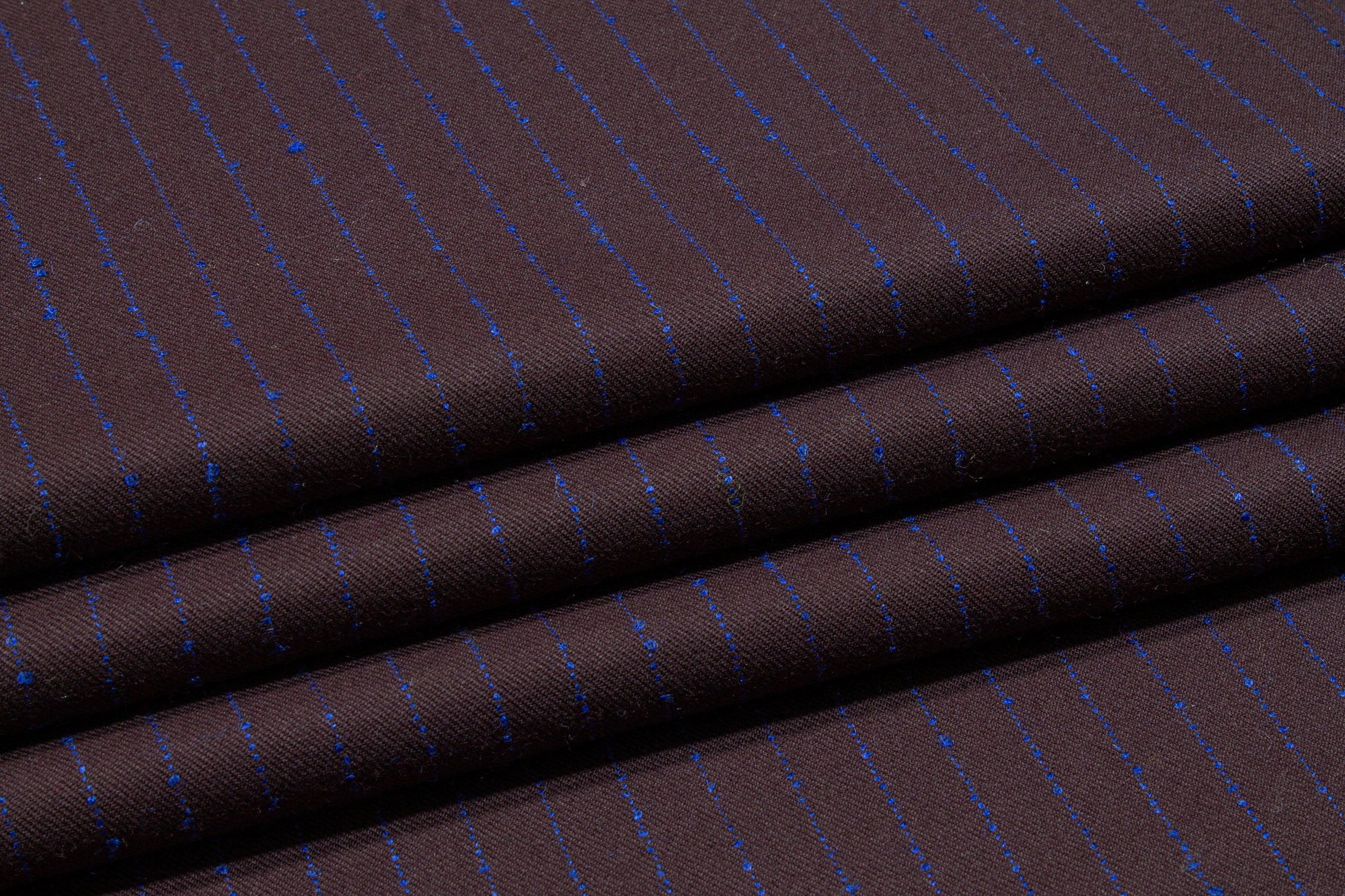 Purple and Blue Striped Italian Wool - Prime Fabrics
