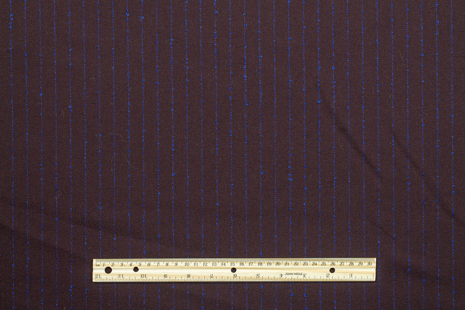 Purple and Blue Striped Italian Wool - Prime Fabrics