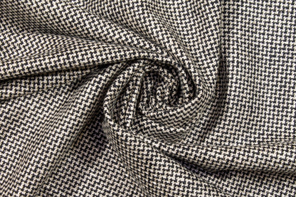 Black and Off White Linen Tweed - Prime Fabrics