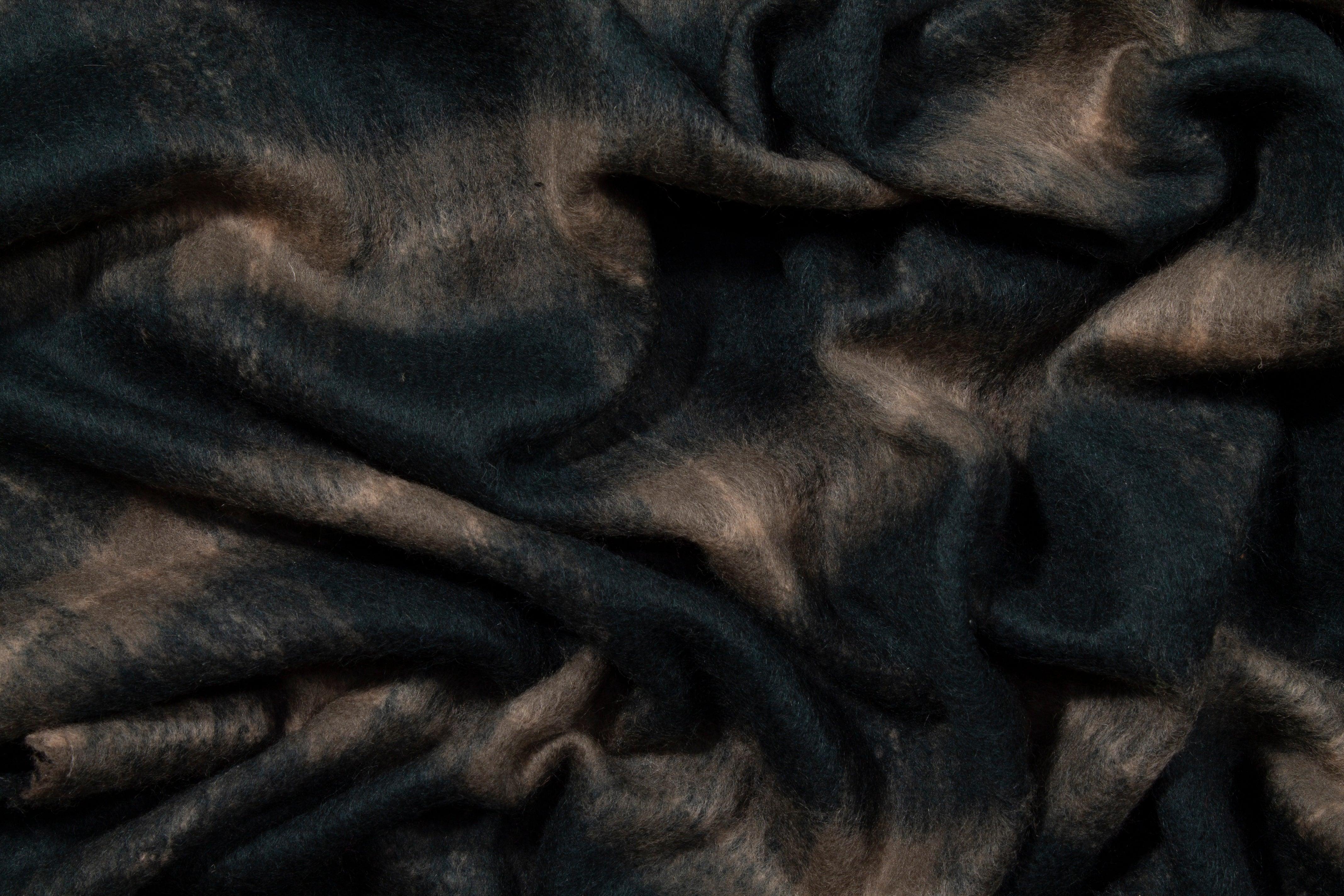 Dark Green and Khaki Checked Italian Mohair Wool - Prime Fabrics