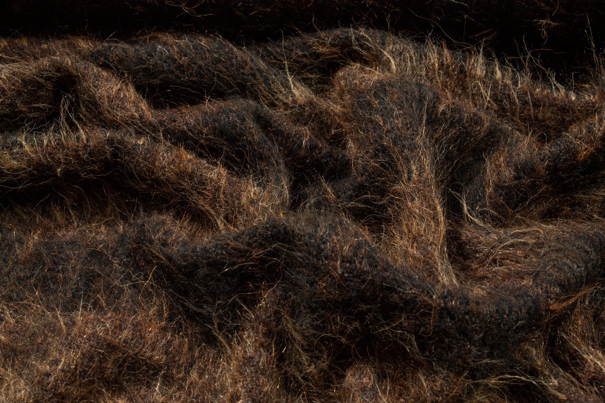 Brown Striped Long Hair Italian Wool - Prime Fabrics