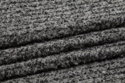 Gray and Black Boiled Wool Blend Boucle - Prime Fabrics