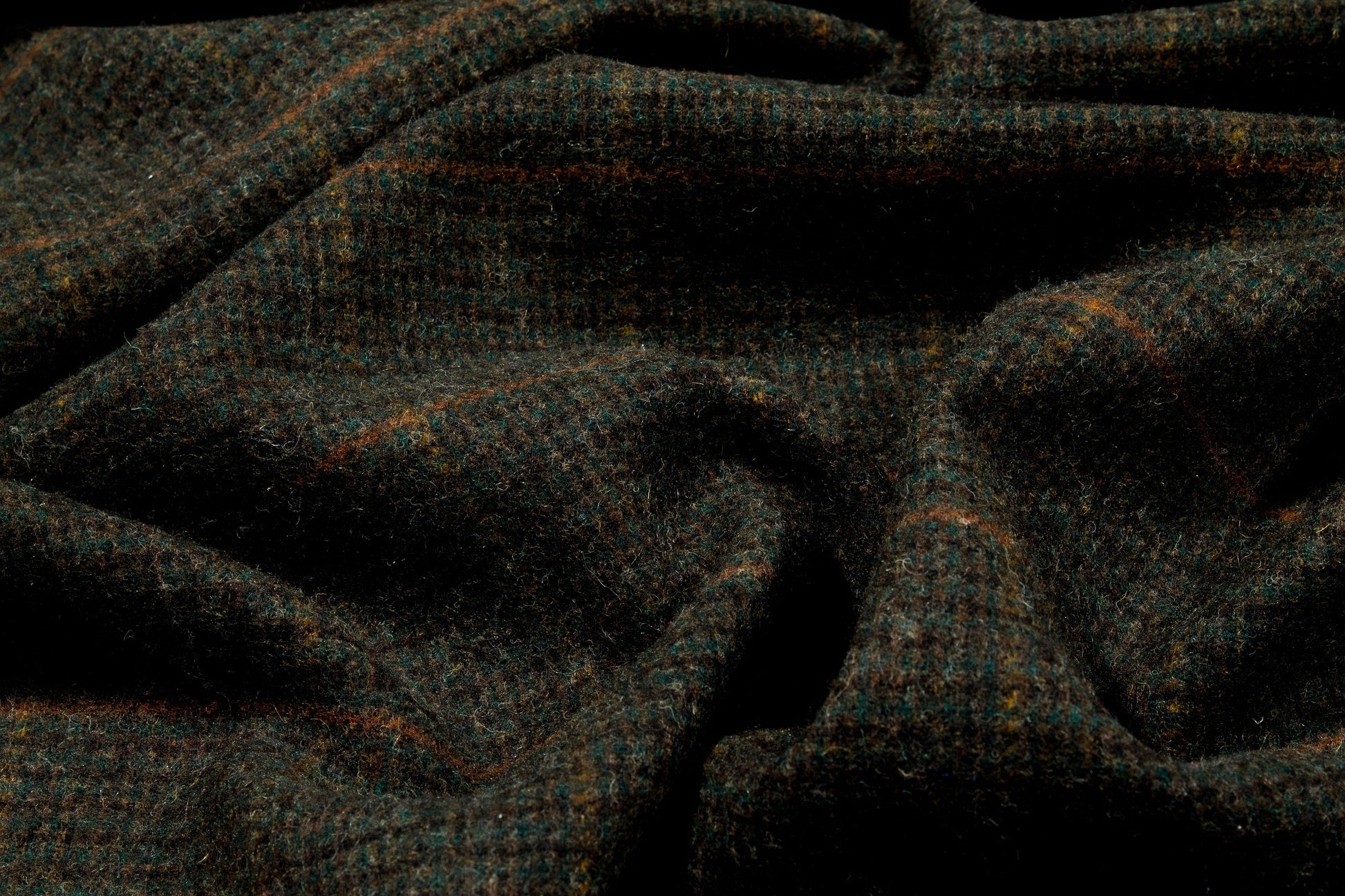 Dark Green Plaid Wool Coating - Prime Fabrics