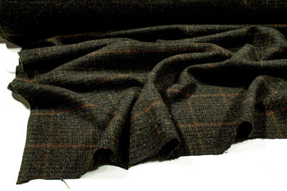 Dark Green Plaid Wool Coating - Prime Fabrics