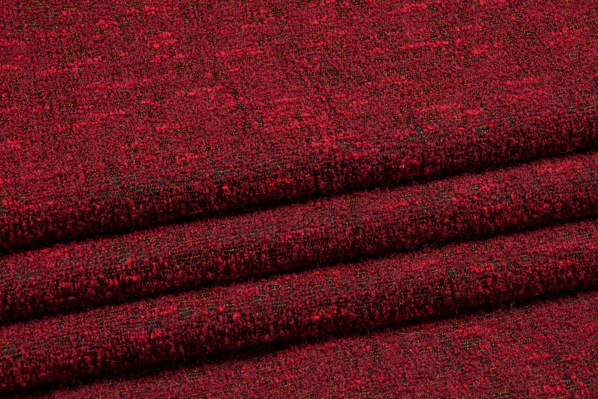 Maroon and Black Italian Wool Boucle - Prime Fabrics
