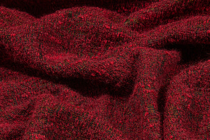 Maroon and Black Italian Wool Boucle - Prime Fabrics