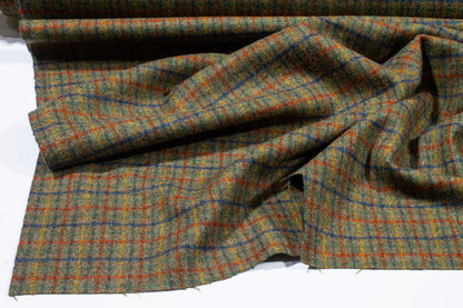 Ralph Lauren - Olive Green Checked Italian Wool Suiting - Prime Fabrics