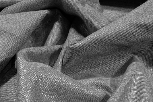 Metallic Silver Italian Wool Suiting - Prime Fabrics