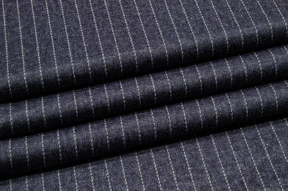 Blue Gray Pin Stripe Suiting - Prime Fabrics