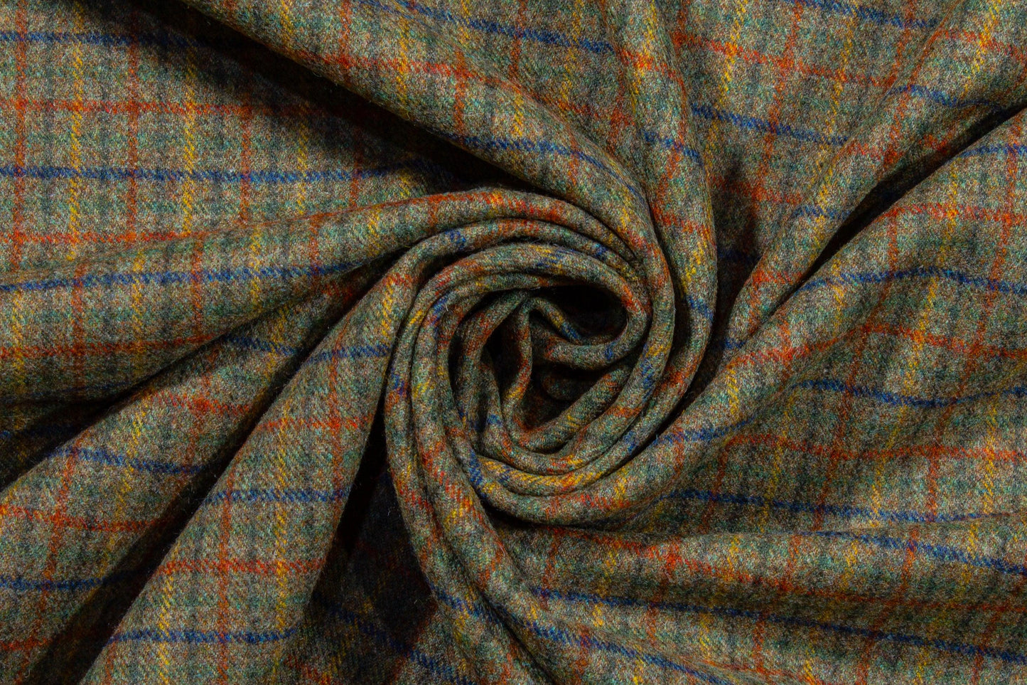 Ralph Lauren - Olive Green Checked Italian Wool Suiting - Prime Fabrics