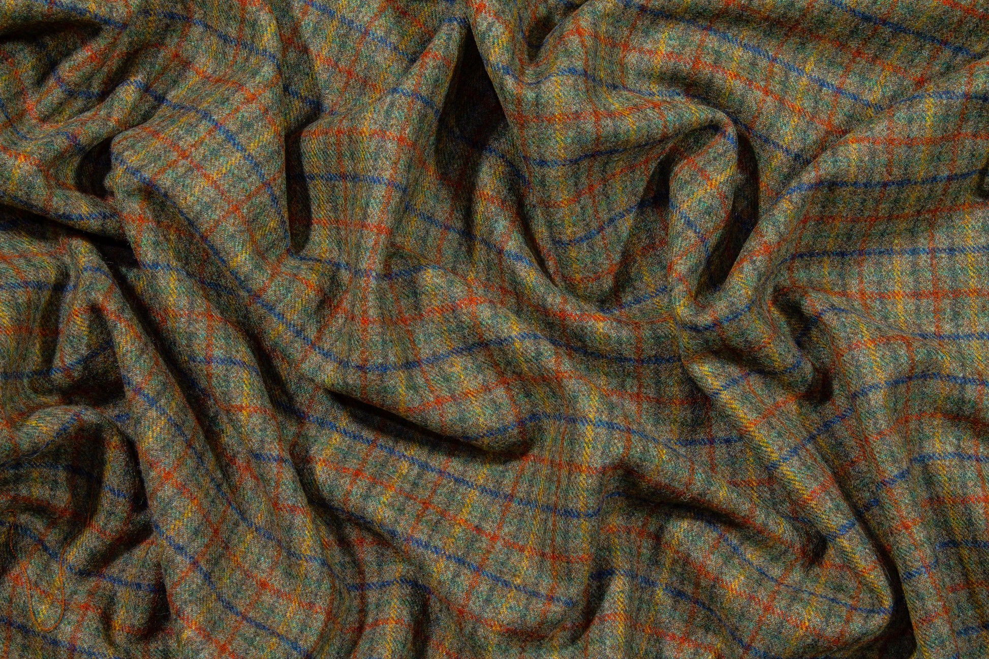 Ralph Lauren - Olive Green Checked Italian Wool Suiting - Prime Fabrics