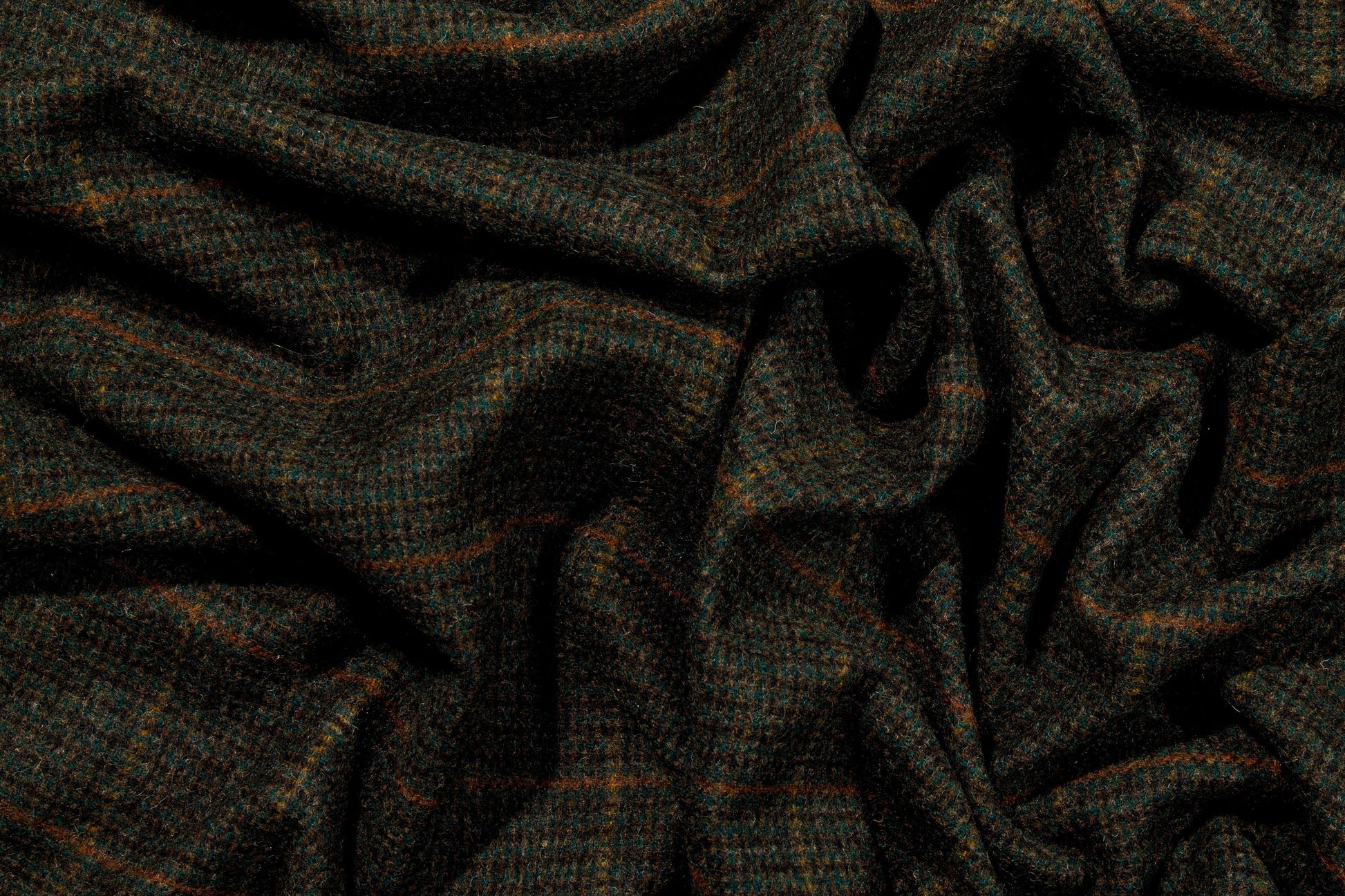 Dark Green Plaid Wool Coating - Prime Fabrics