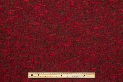Maroon and Black Italian Wool Boucle - Prime Fabrics