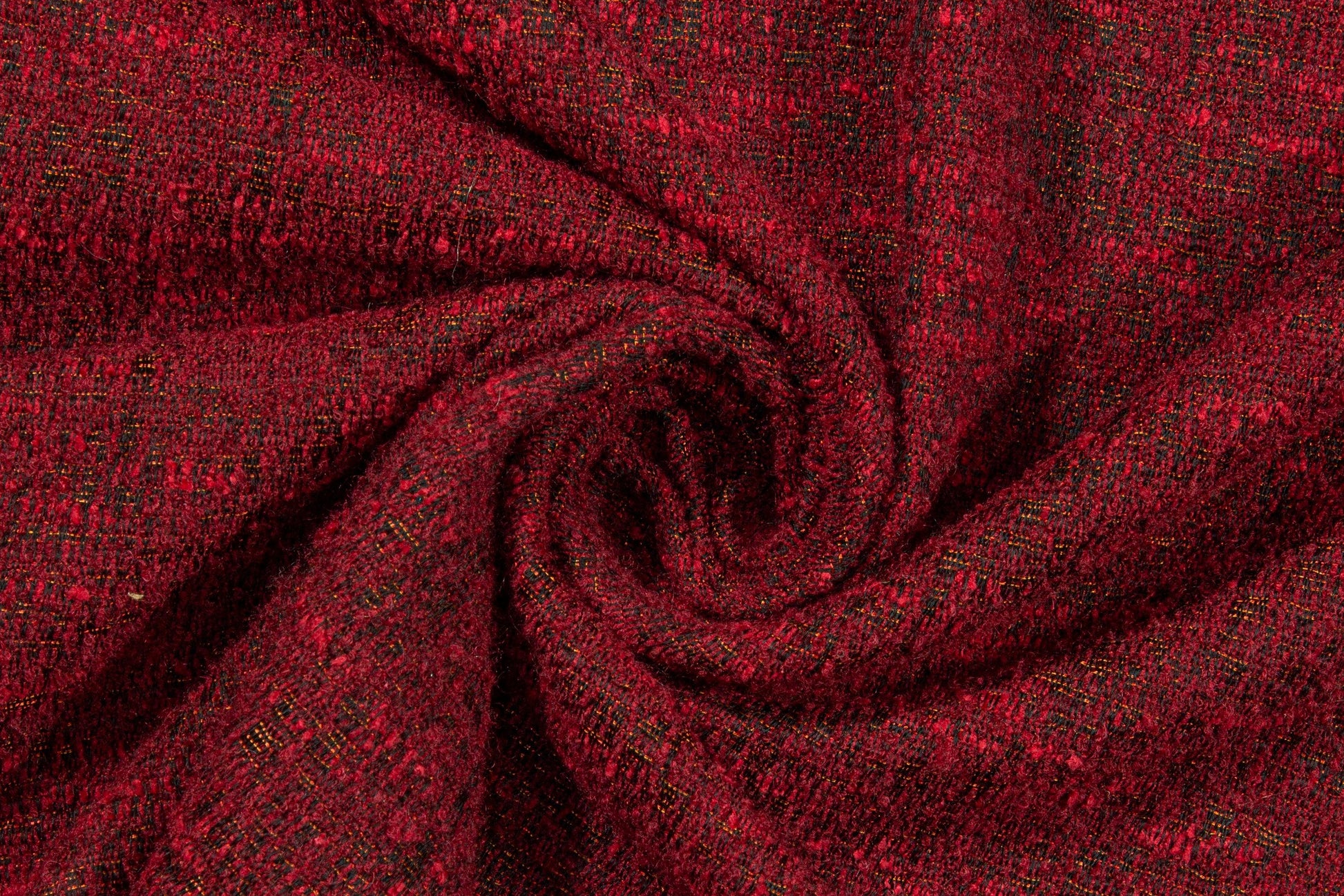 Maroon and Black Italian Wool Boucle - Prime Fabrics