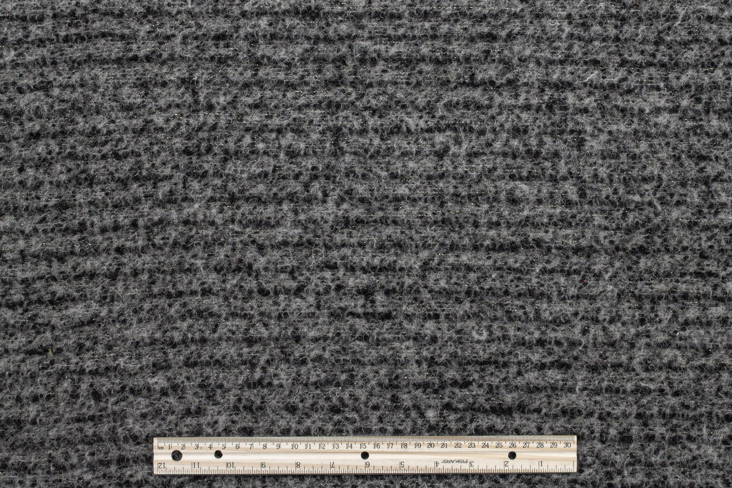 Gray and Black Boiled Wool Blend Boucle - Prime Fabrics