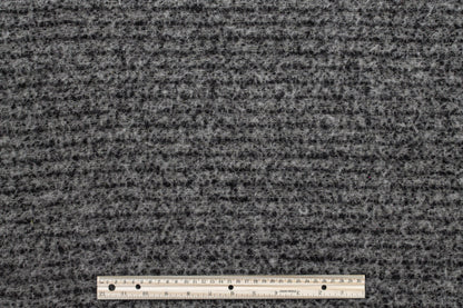 Gray and Black Boiled Wool Blend Boucle - Prime Fabrics