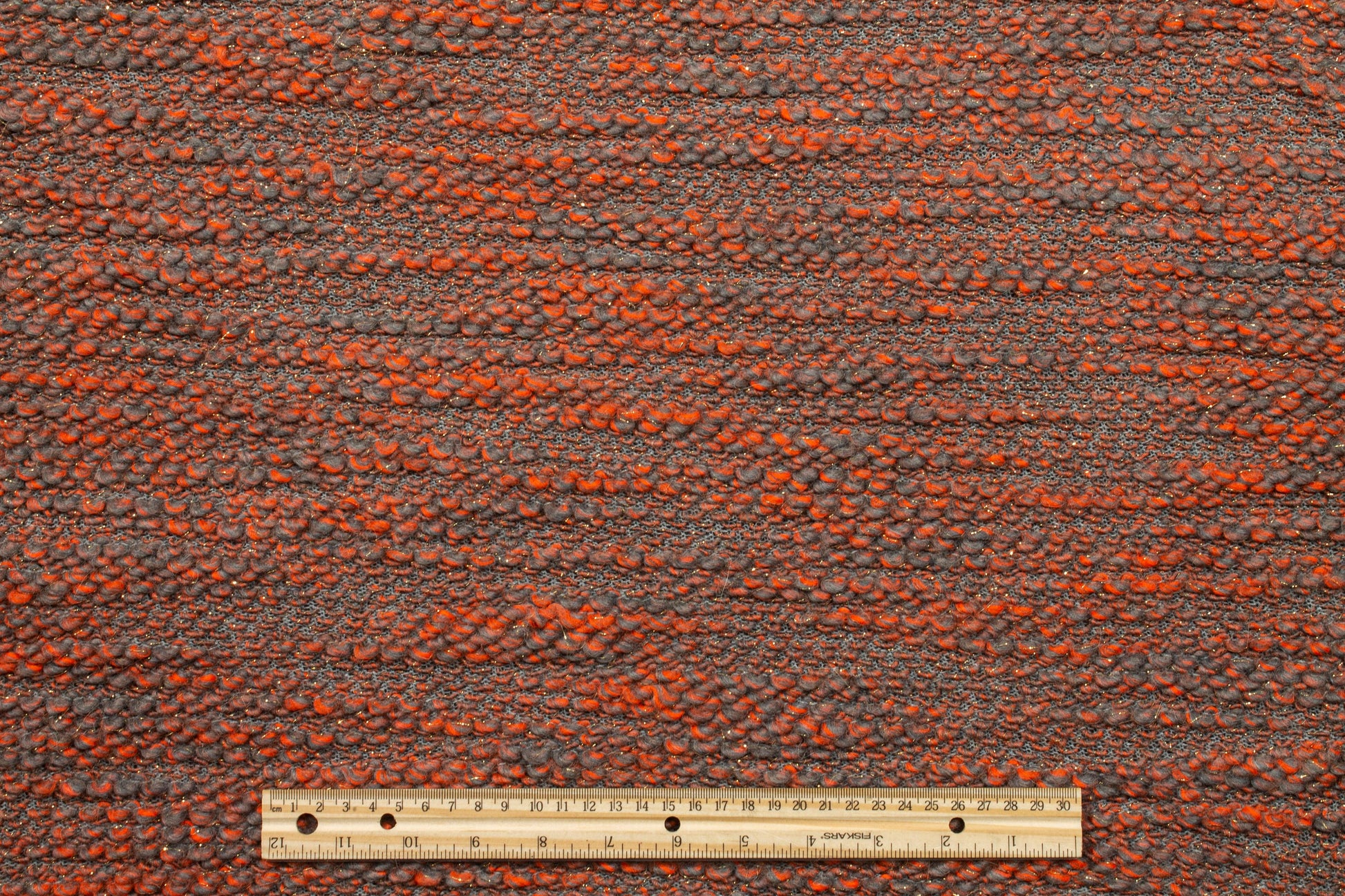 Orange and Gray Metallic Wool Tweed - Prime Fabrics