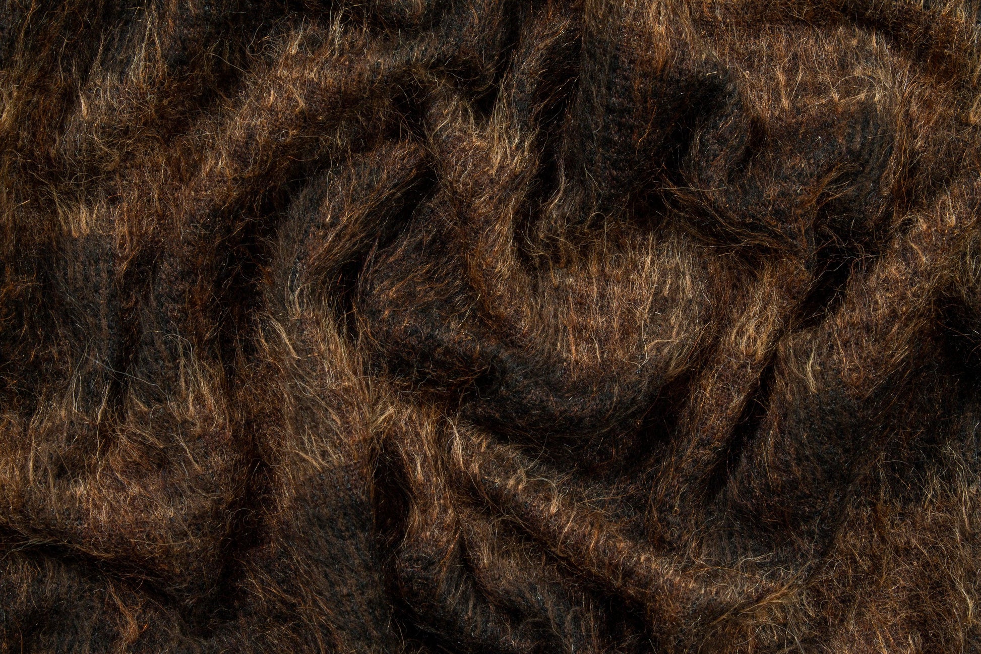 Brown Striped Long Hair Italian Wool - Prime Fabrics