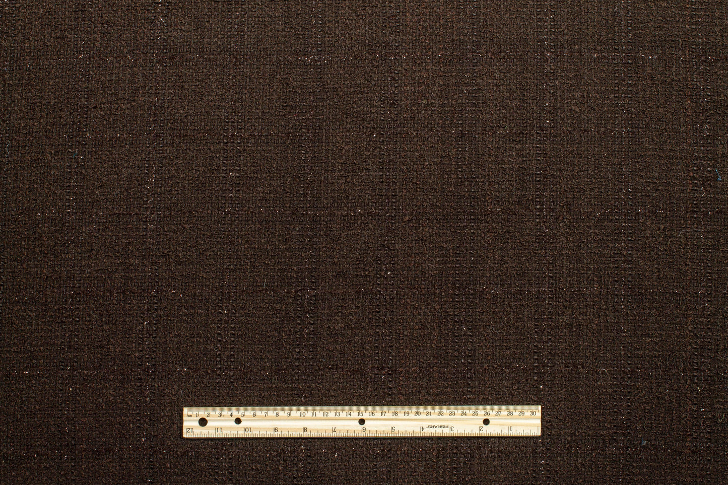 Brown Metallic Subtle Windowpane Italian Wool Tweed - Prime Fabrics
