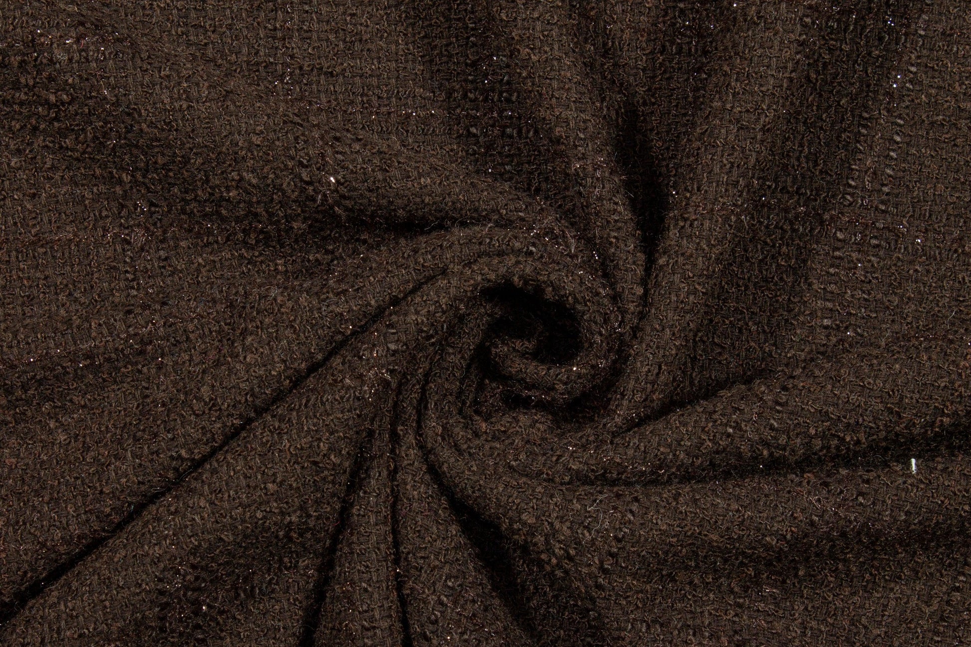 Brown Metallic Subtle Windowpane Italian Wool Tweed - Prime Fabrics