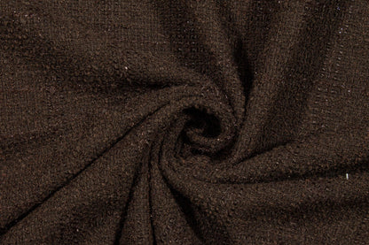 Brown Metallic Subtle Windowpane Italian Wool Tweed - Prime Fabrics