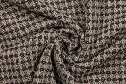 Brown Double Faced Wool Tweed Coating - Prime Fabrics