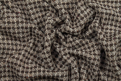 Brown Double Faced Wool Tweed Coating - Prime Fabrics