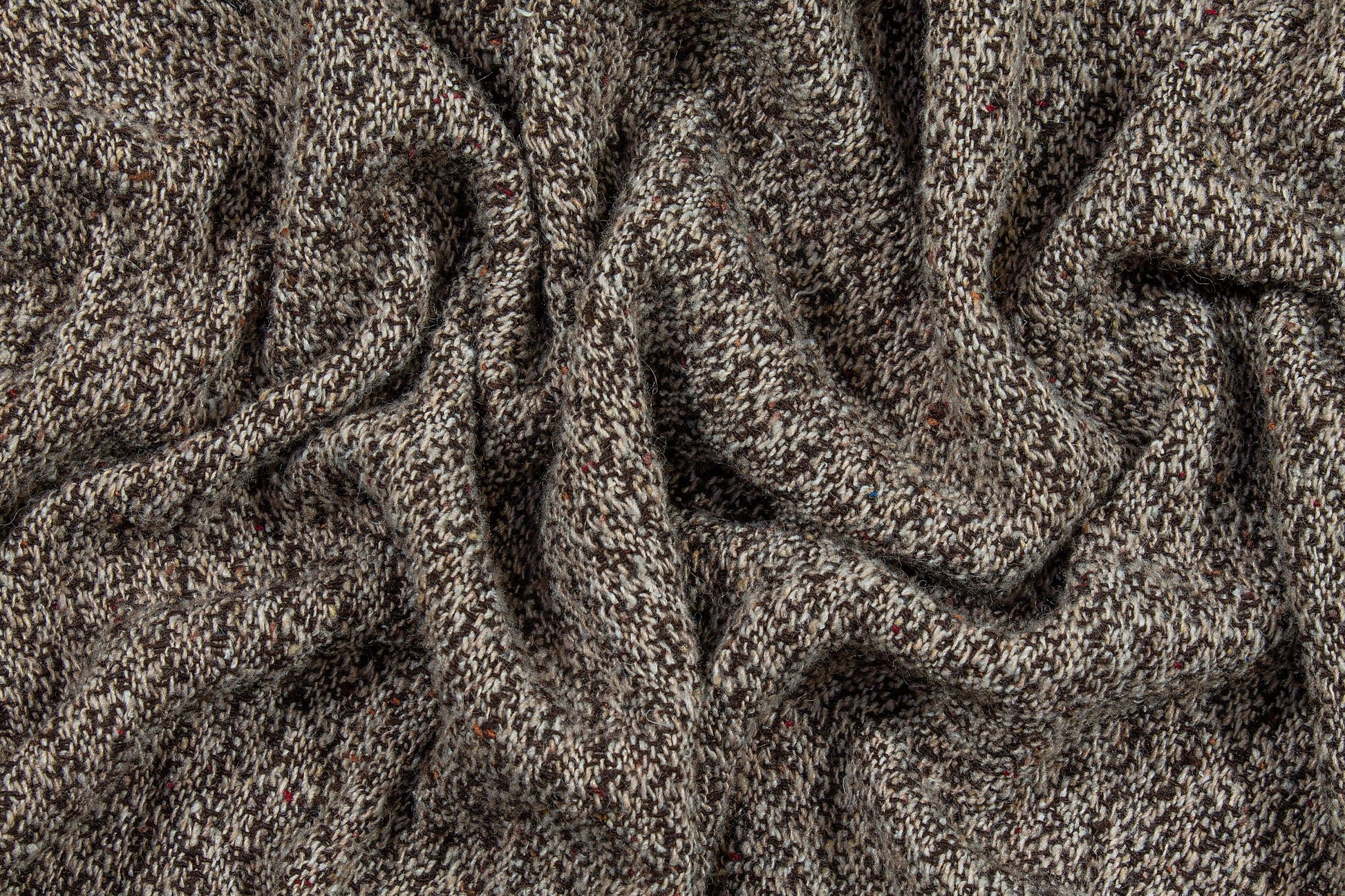 Brown Double Faced Wool Tweed Coating - Prime Fabrics
