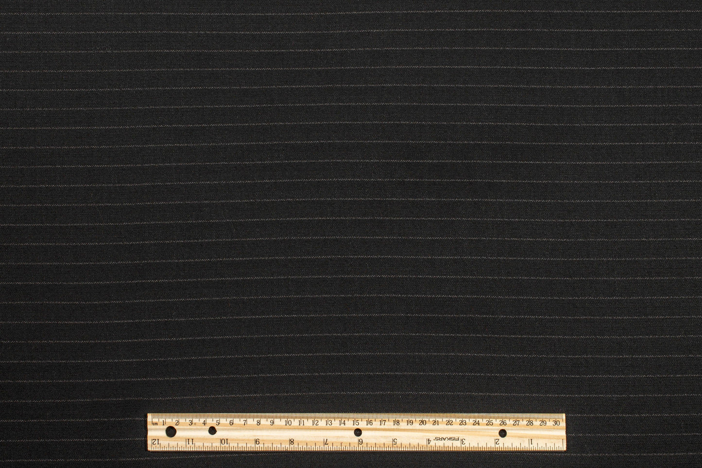 Black Striped Italian Wool Suiting - Prime Fabrics