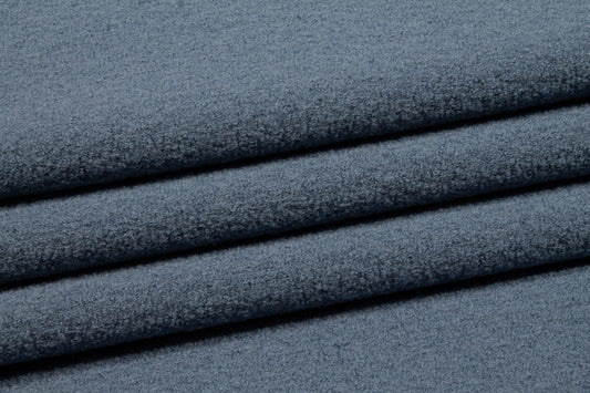 Stone Blue Boiled Wool Coating - Prime Fabrics