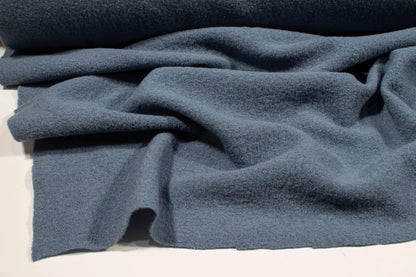 Stone Blue Boiled Wool Coating - Prime Fabrics