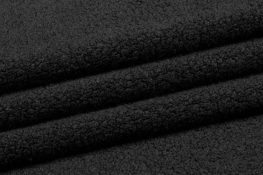 Black Wool Blend Jersey Boucle - Prime Fabrics