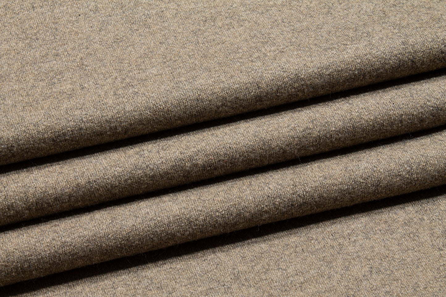Double Faced Wool Coating - Khaki and Charcoal - Prime Fabrics