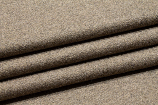 Double Faced Wool Coating - Khaki and Charcoal - Prime Fabrics