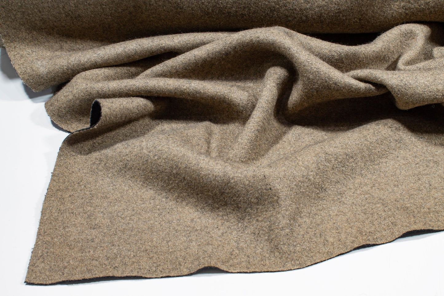 Double Faced Wool Coating - Khaki and Charcoal - Prime Fabrics