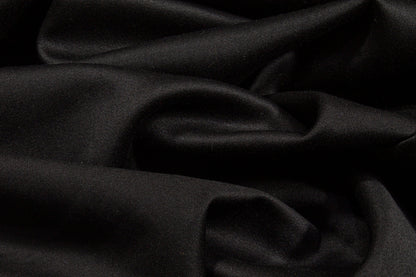Black Wool Cashmere Blend Sateen - Prime Fabrics