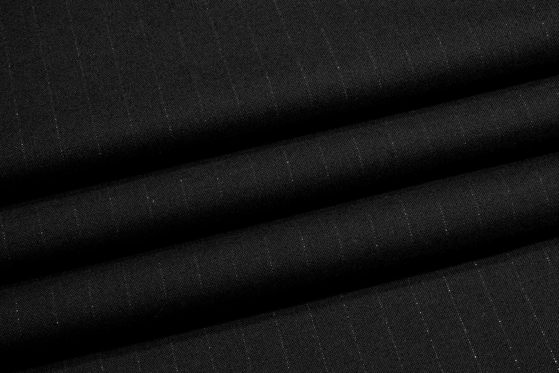 Black Metallic Striped Italian Wool Suiting - Prime Fabrics