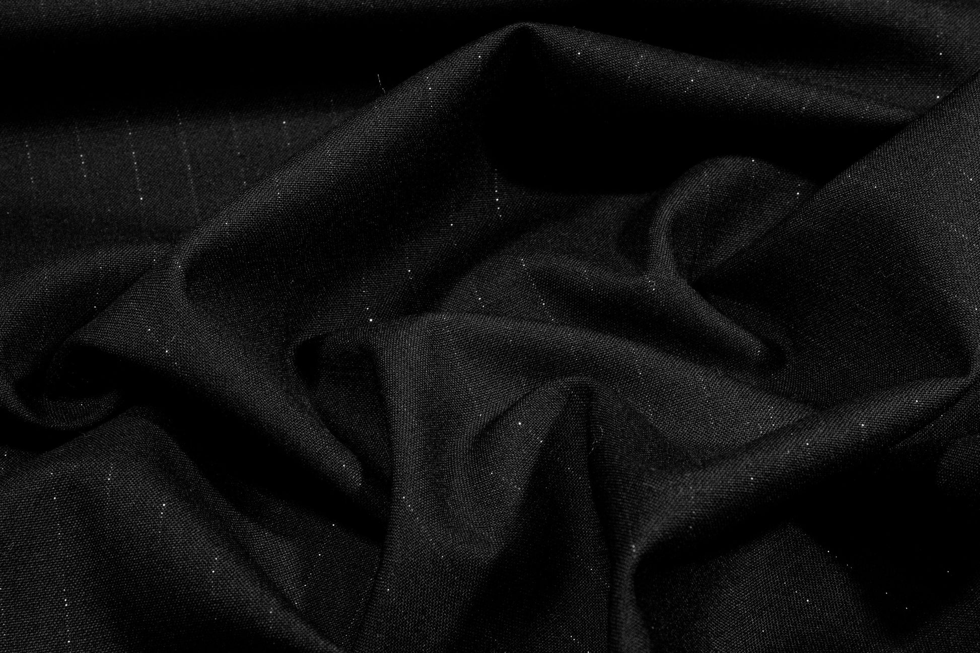 Black Metallic Striped Italian Wool Suiting - Prime Fabrics