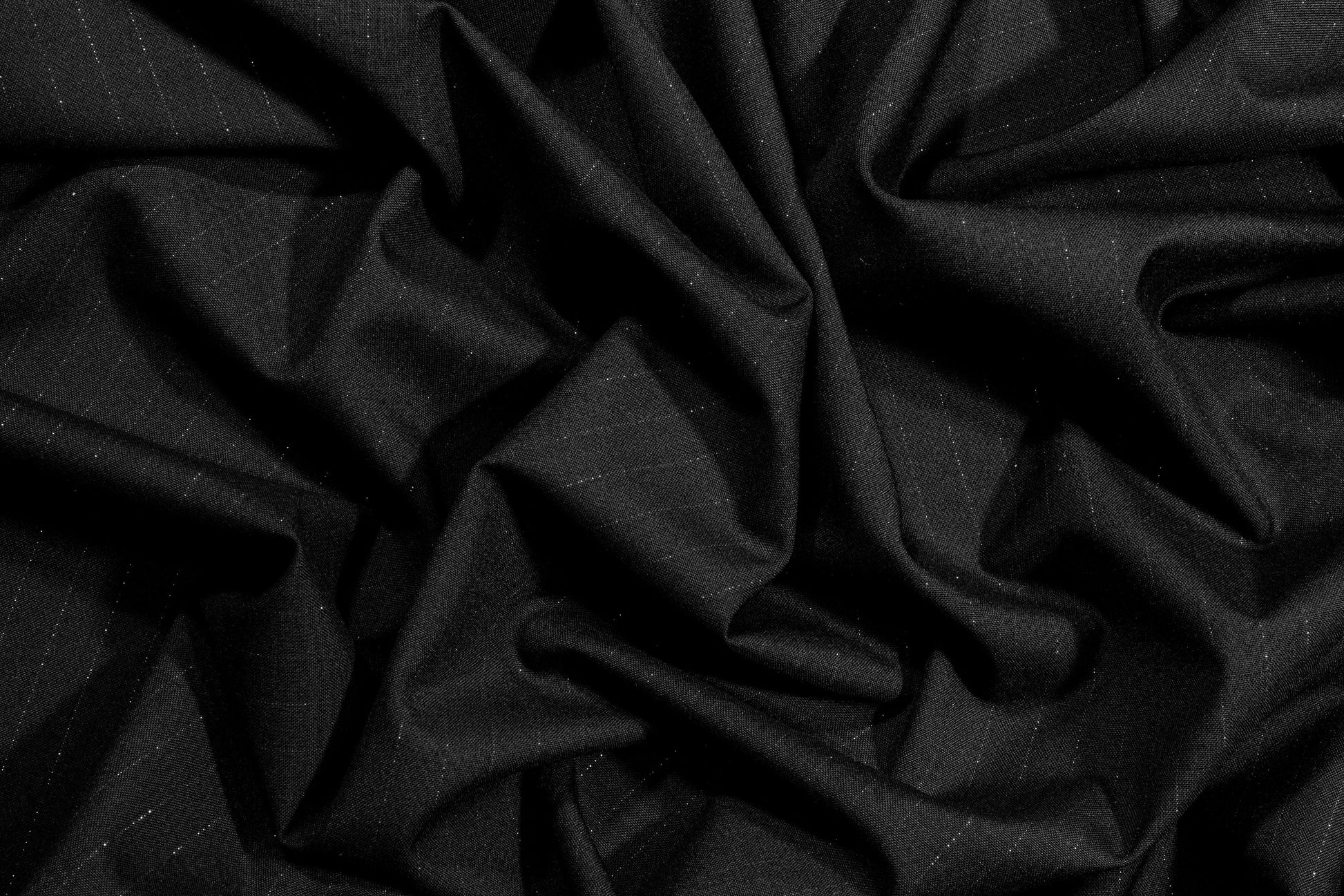 Black Metallic Striped Italian Wool Suiting - Prime Fabrics