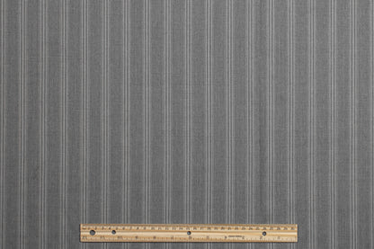 Gray Striped Super 130s Italian Wool Suiting - Prime Fabrics