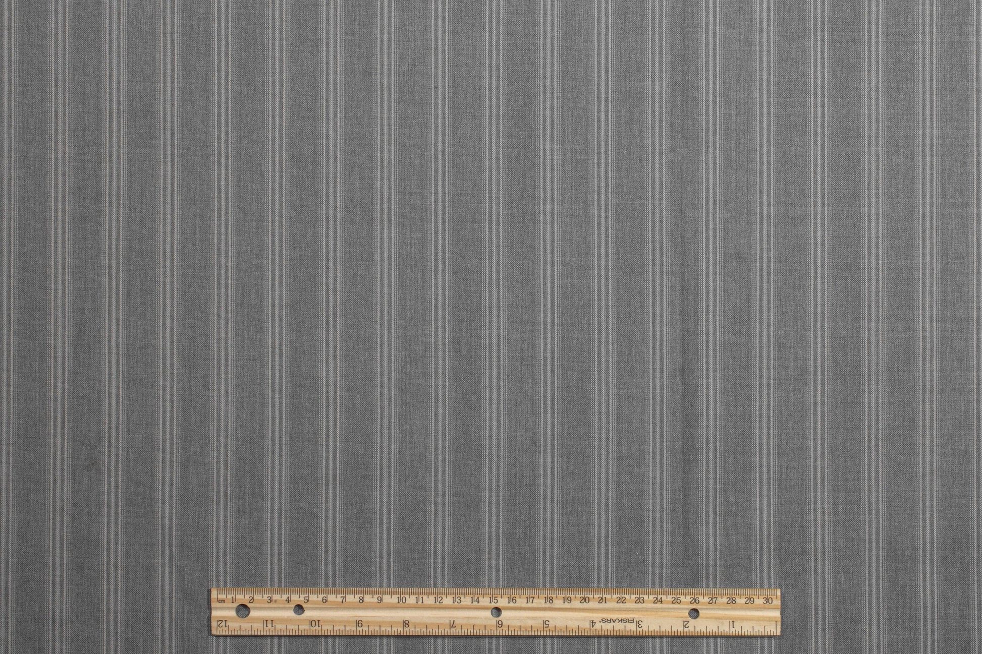 Gray Striped Super 130s Italian Wool Suiting - Prime Fabrics