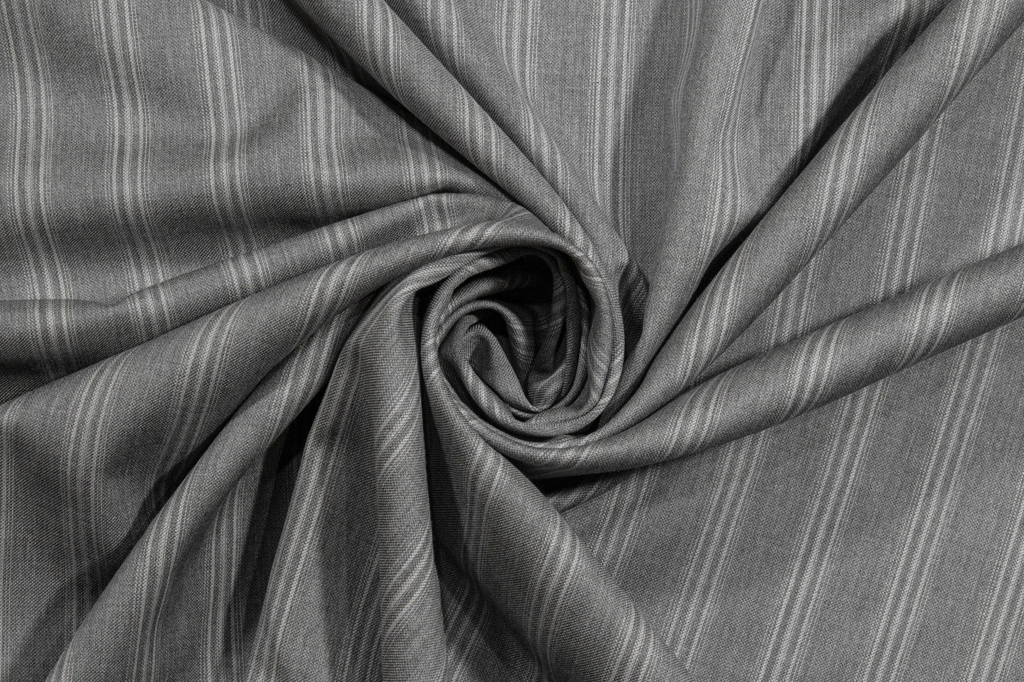 Gray Striped Super 130s Italian Wool Suiting - Prime Fabrics