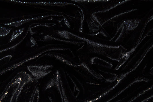 Black Metallic Velvet - Prime Fabrics