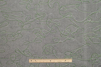 Gray Embroidered Polyester Wool Blend - Prime Fabrics