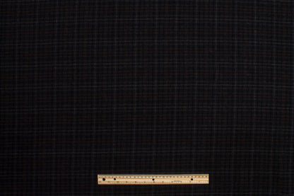 Charcoal Gray Plaid Wool Coating - Prime Fabrics