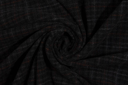Charcoal Gray Plaid Wool Coating - Prime Fabrics