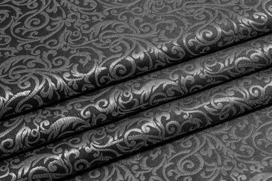 Metallic Brocade - Gray and Black