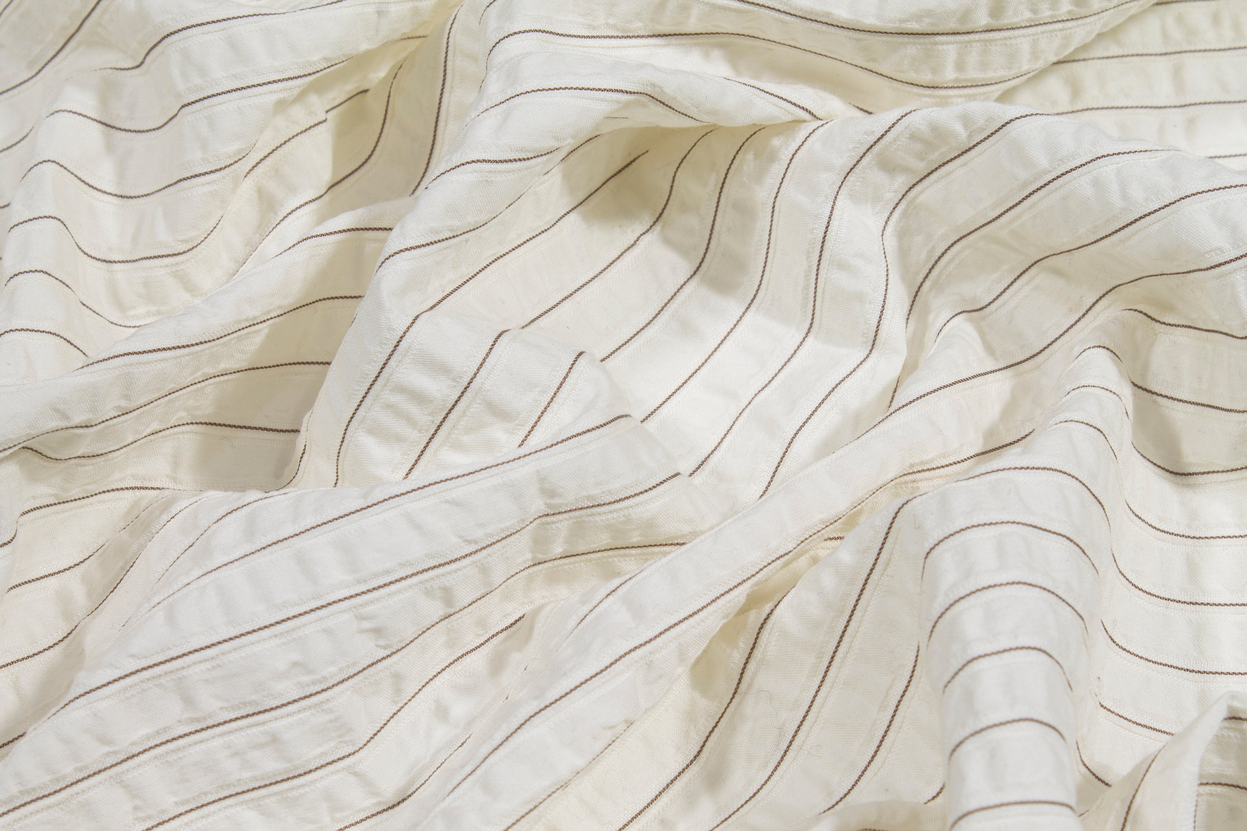 Striped Crinkled Cotton - Off White