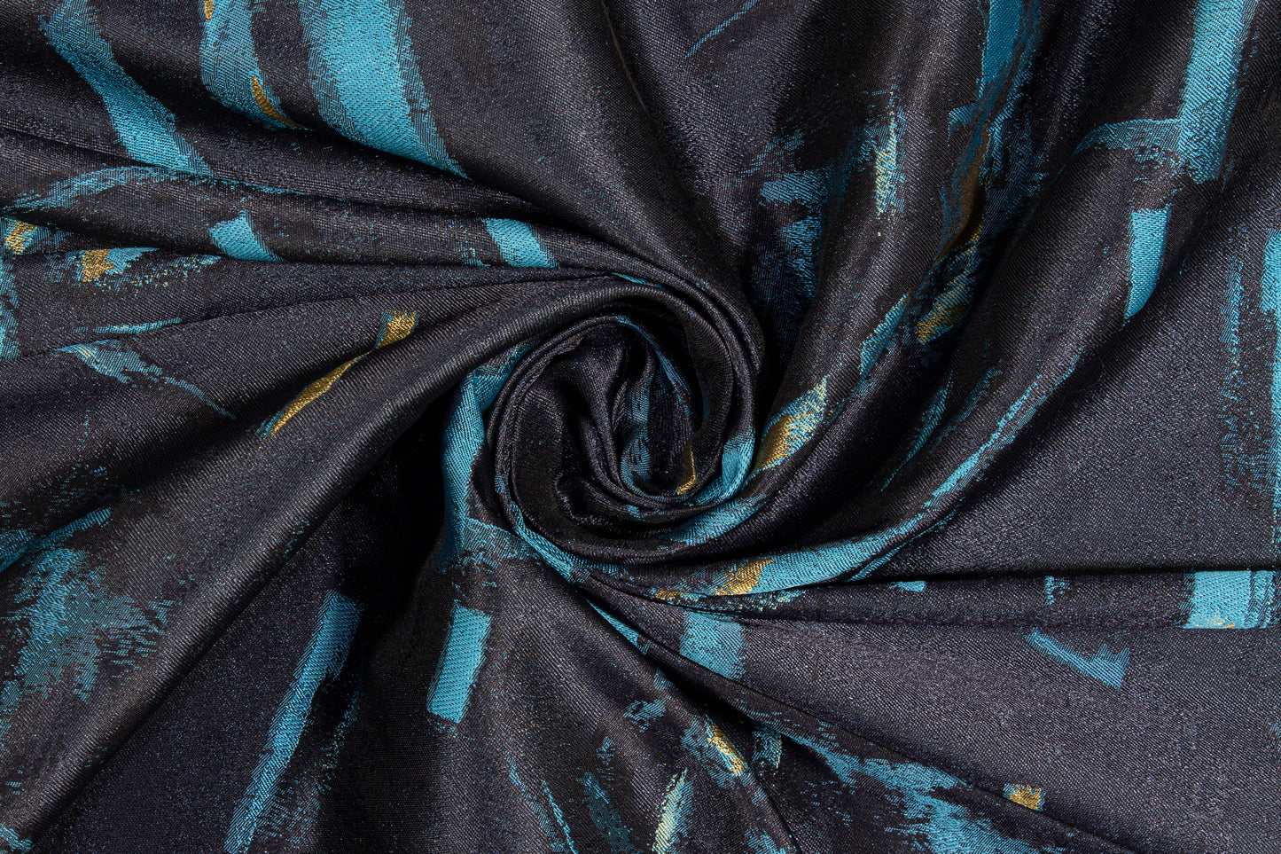 Abstract Metallic Brocade - Blue and Gold